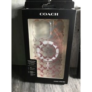 COACH iPhone 15 Pro Max Clear Signature Protective Case for‎ MagSafe